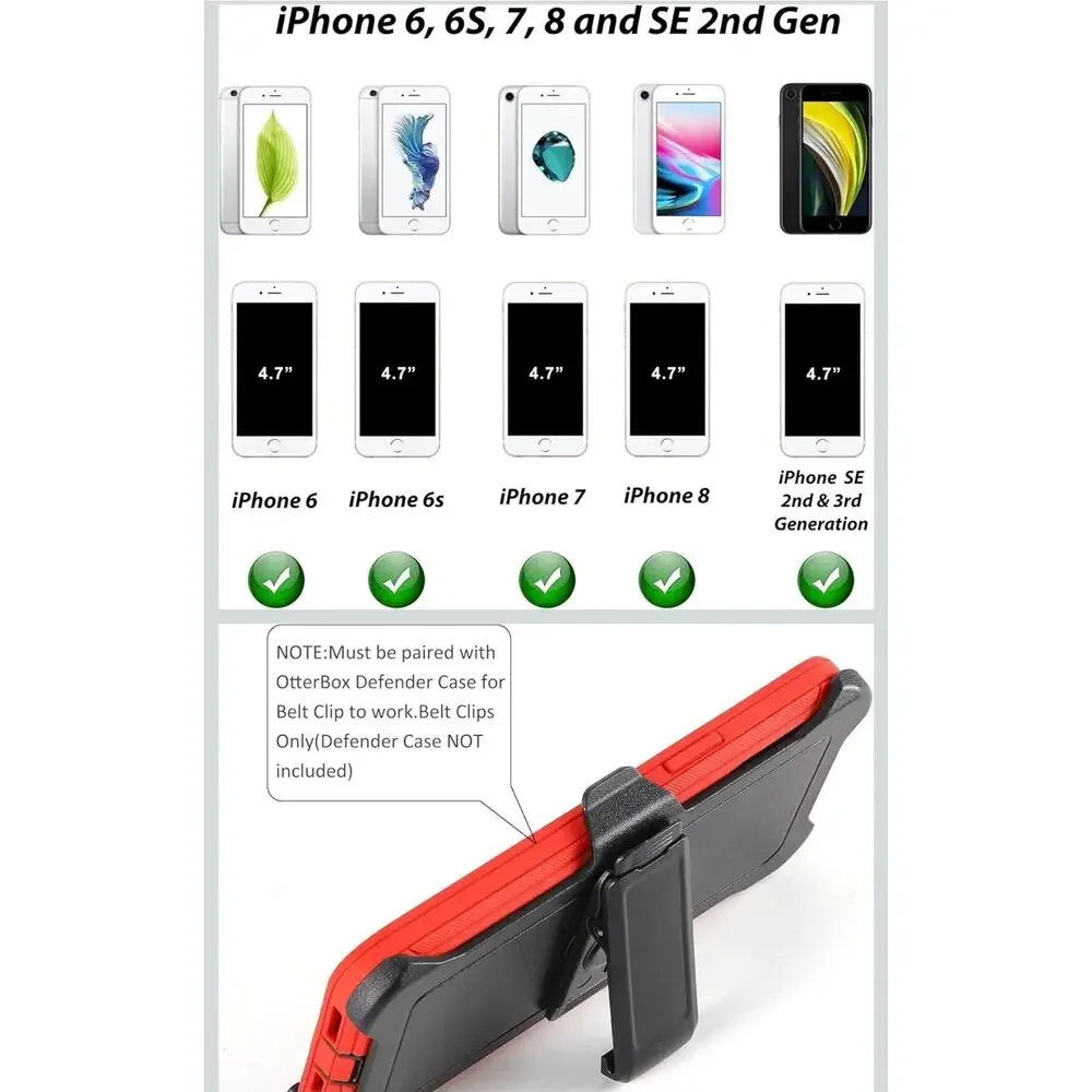 2 Pack Replacement Belt Clip Holster for iPhone OtterBox Defender Series s4
